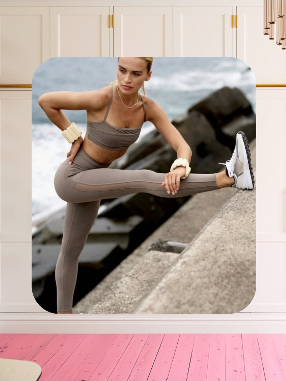 Vuori Smoke Grey Hot Mesh High-Waisted Leggings Size XS VW4054
